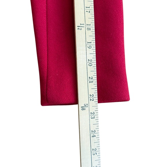 Talbots Petite Red Wool Blend Button Front Coat Gold Chain Detail Petite 4P NWT - Picture 8 of 16